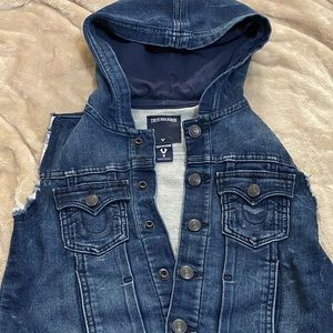 TRUE RELIGION DENIM HOODED VEST